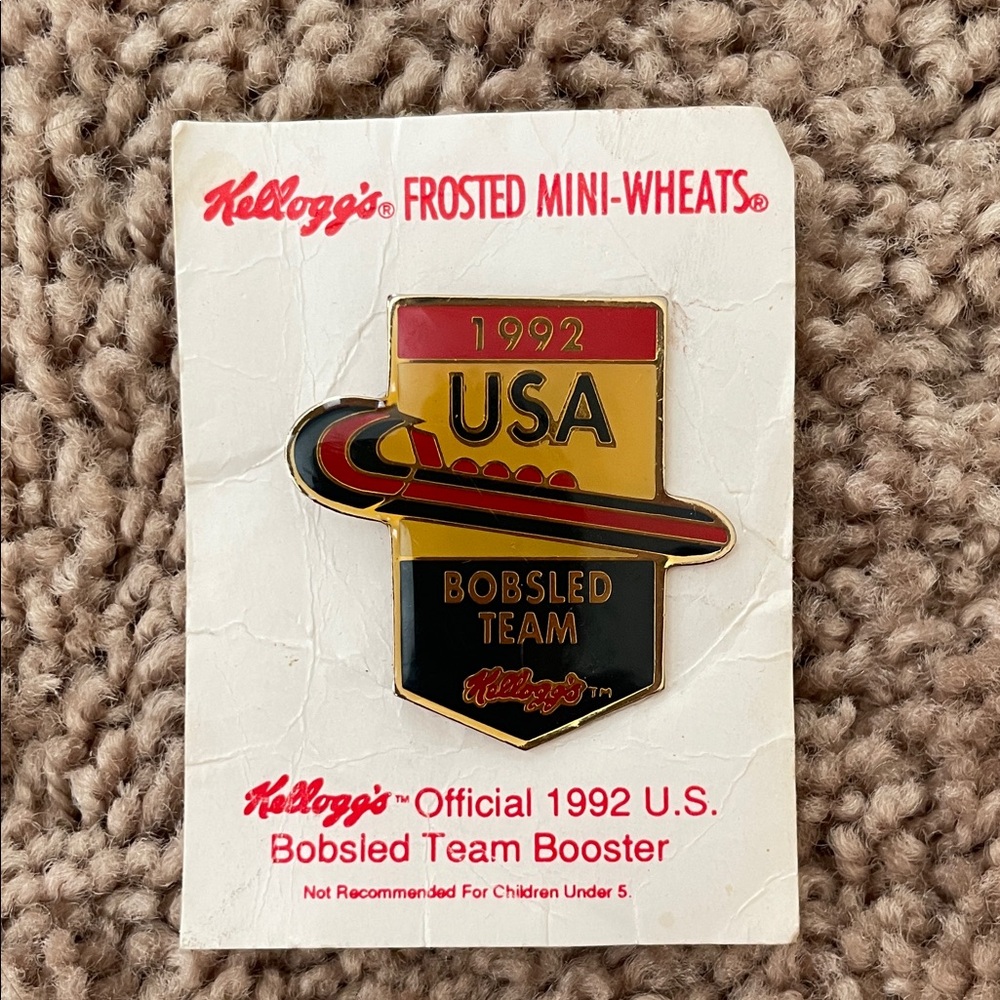 1992 USA Kellog’s‎ Bobsled Team Frosted Mini Wheats Pin